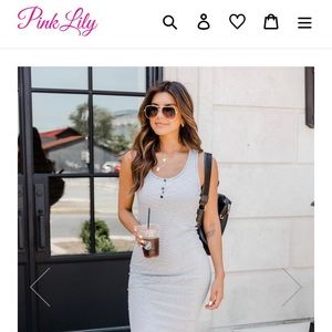 Pink Lily Stripe Midi Dress